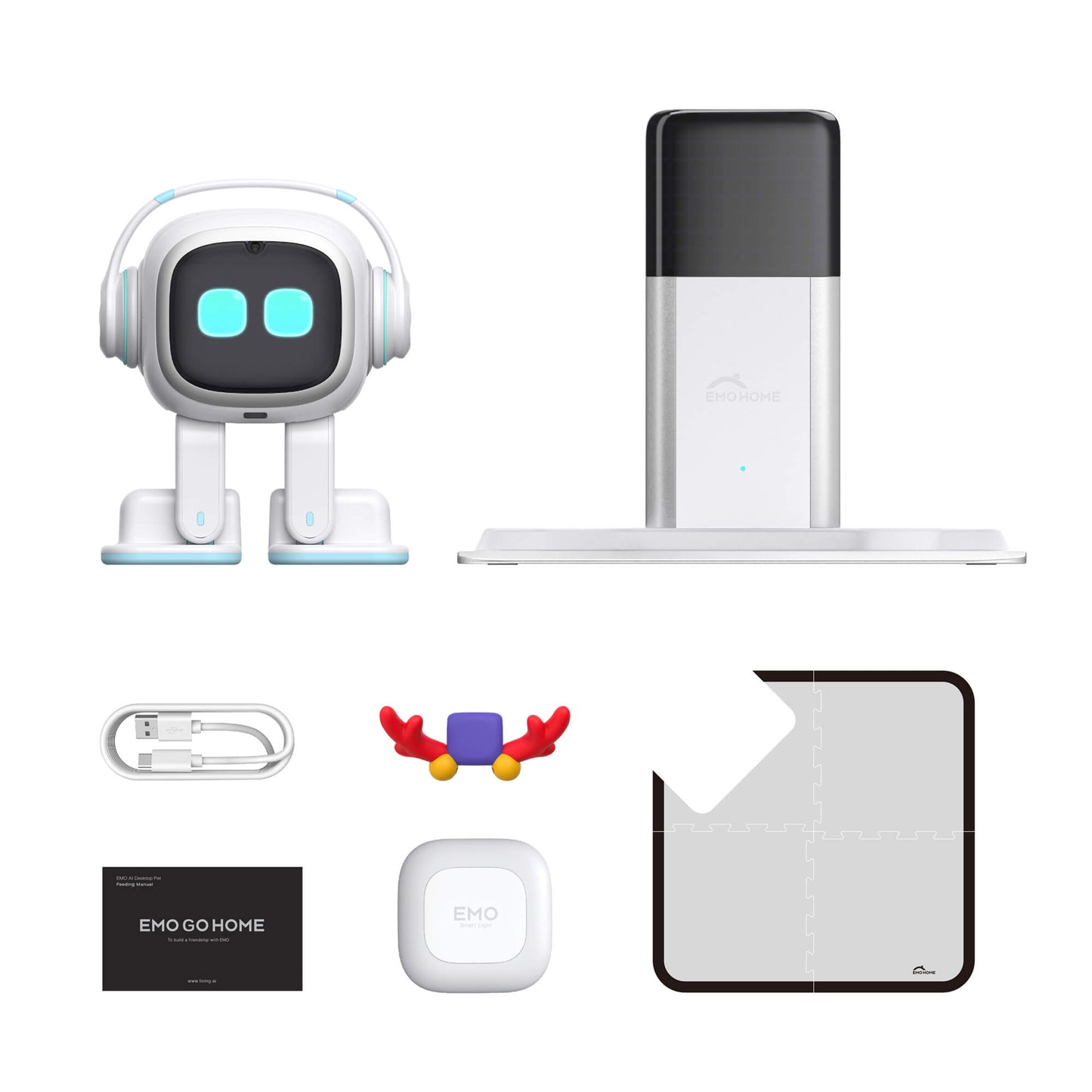 EMO Go Home Robot, AI Desktop Pet with Charging Dock, Living.AI